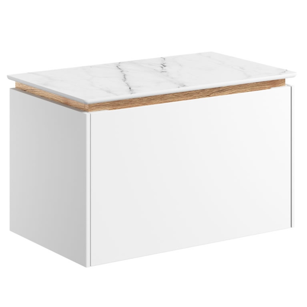 Cutout image of Crosswater Mada 600mm Matt White Wall-Hung Vanity Unit & Worktop